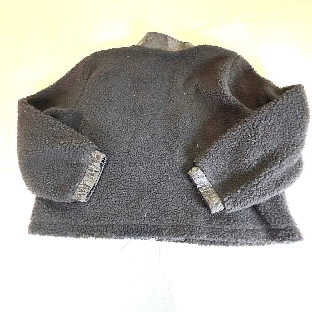 Juicy Couture Black Sherpa Jacket Womens 2X Cropped Y2K McBling Fleece Zip NWT - Picture 10 of 10